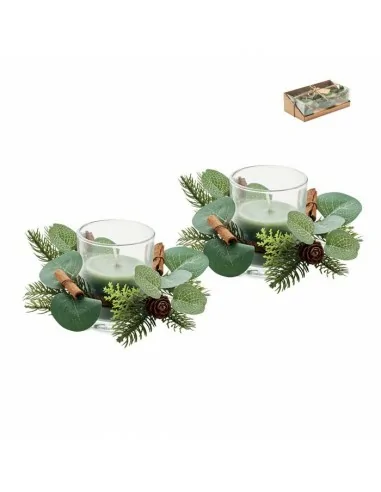 Set 2 porta velas de Navidad MOSS | CX1509