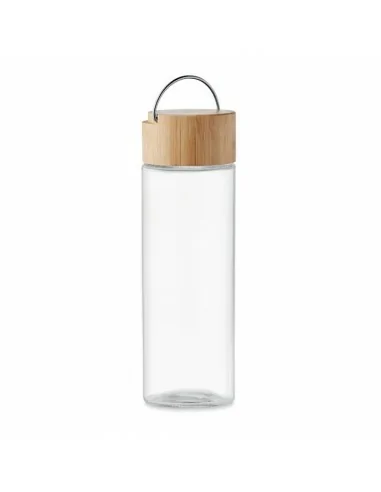 Glass bottle 500ml bamboo lid AMELAND | MO6413