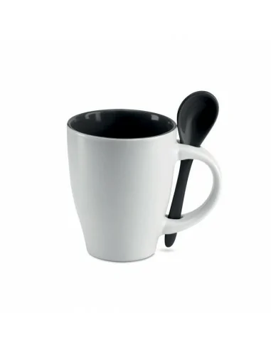 Bicolour mug with spoon 250 ml DUAL | MO7344