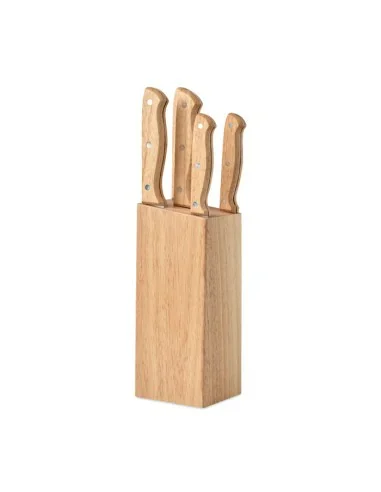 5 piece knife set in base GOURMET