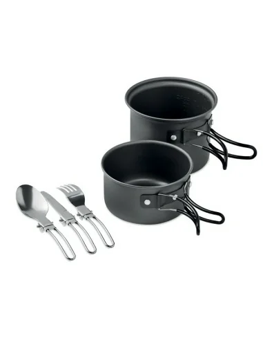 2 camping pots with cutlery POTTY SET