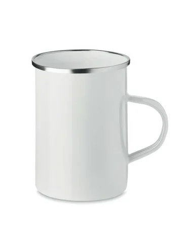 Taza metal con capa de esmalte SILVER