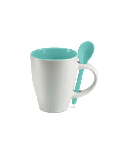 Bicolour mug with spoon 250 ml DUAL