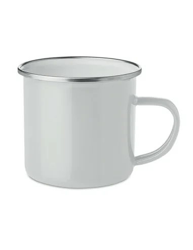 Taza de metal esmaltado 350 ml PLATEADO