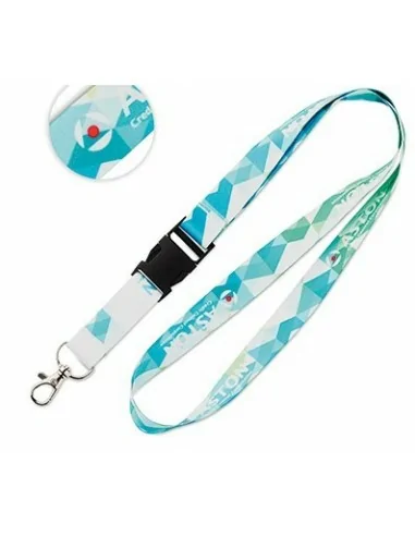 Lanyard personalizado de PET reciclado con mosquetón y hebilla